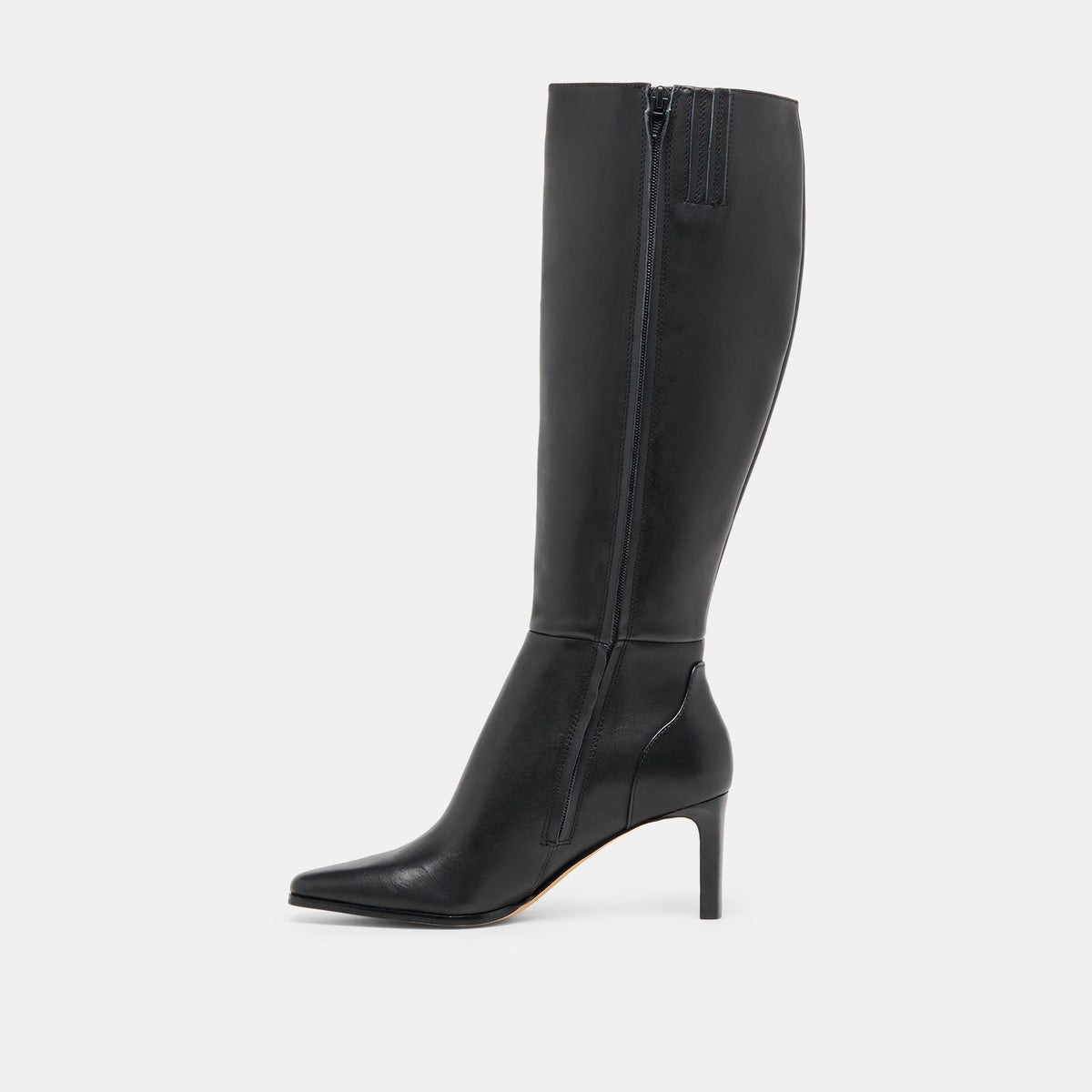 Emmi Black Leather Wide Calf Boots | Dolce Vita