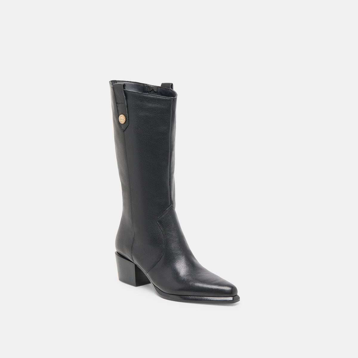 Vern Black Leather Wide Calf Boots | Dolce Vita