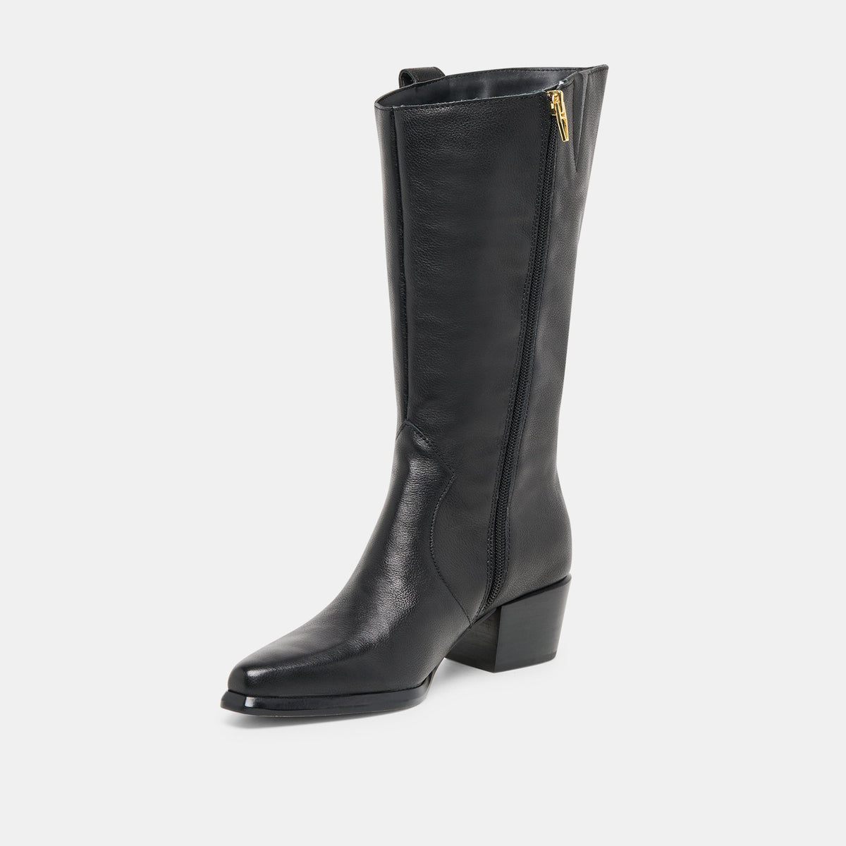 Vern Black Leather Wide Calf Boots | Dolce Vita