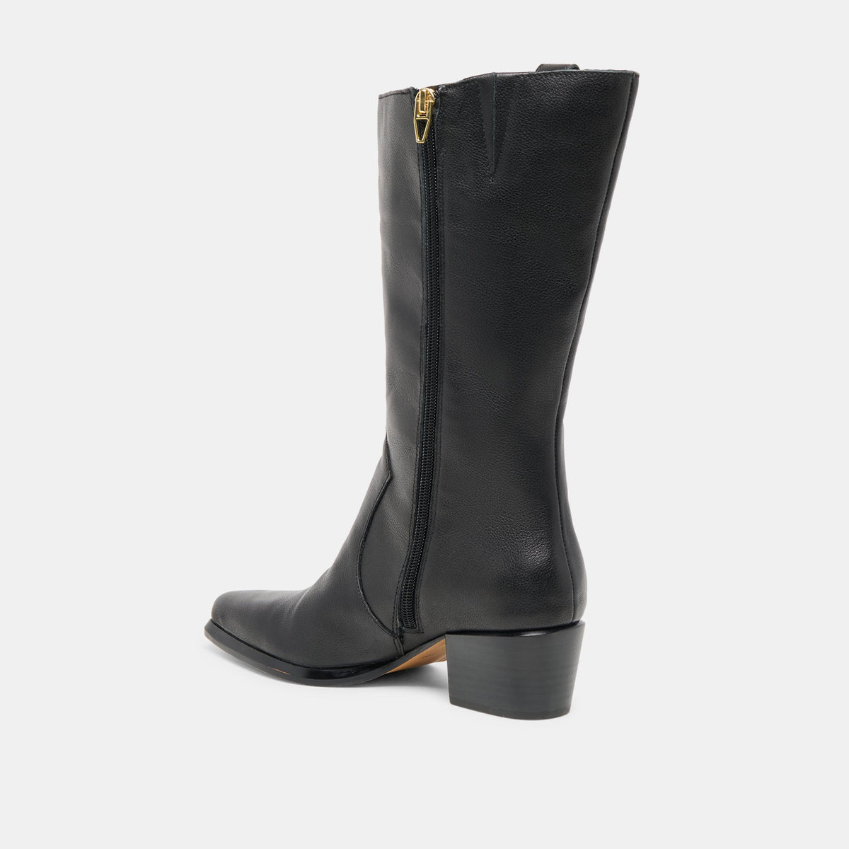 Vern Black Leather Wide Calf Boots | Dolce Vita