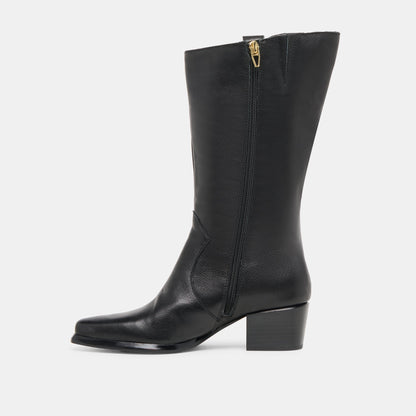 Vern Black Leather Wide Calf Boots | Dolce Vita
