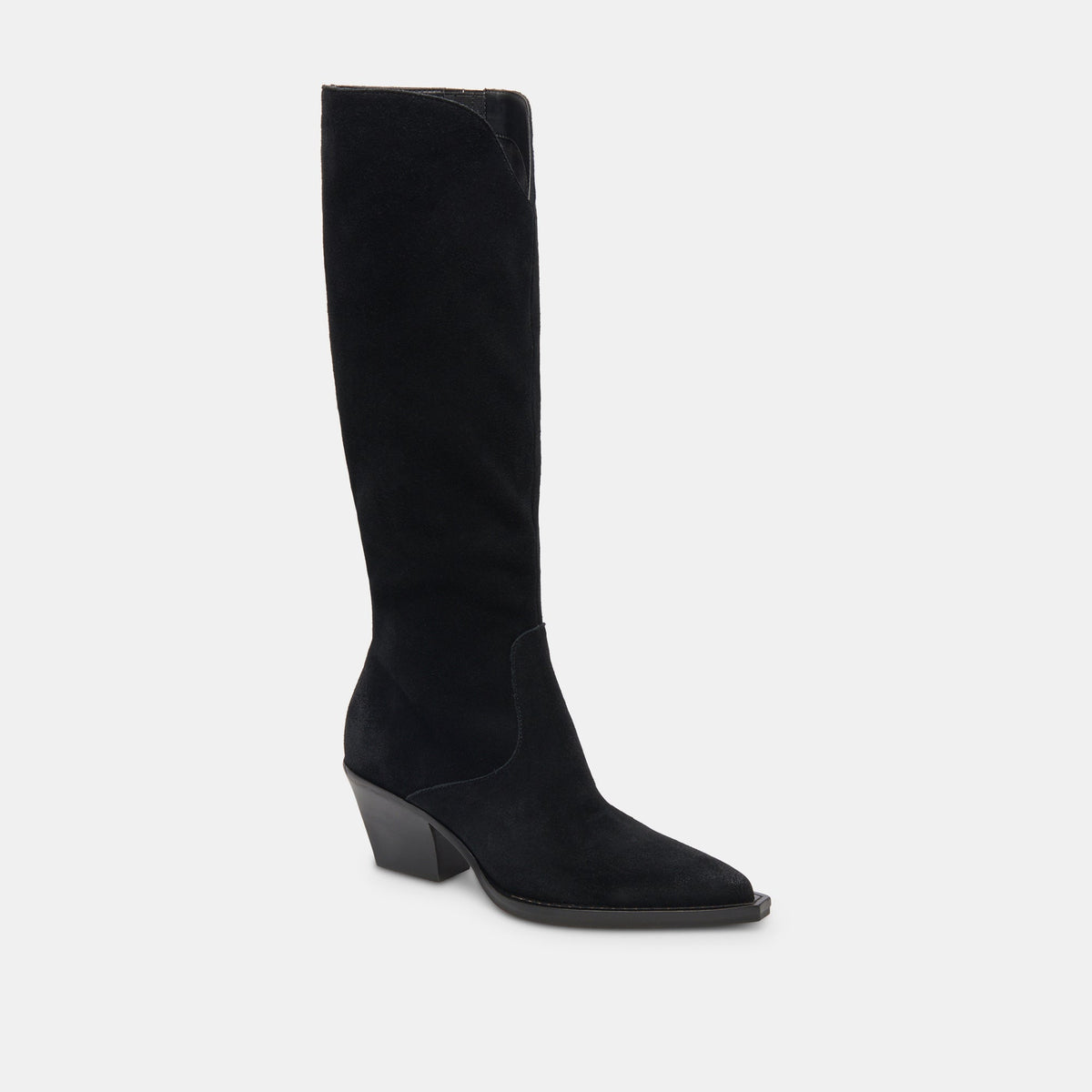 RAJ Wide Calf Boots Onyx Suede | Women's Onyx Suede Knee-High Boots
 – Dolce Vita | Dolce Vita