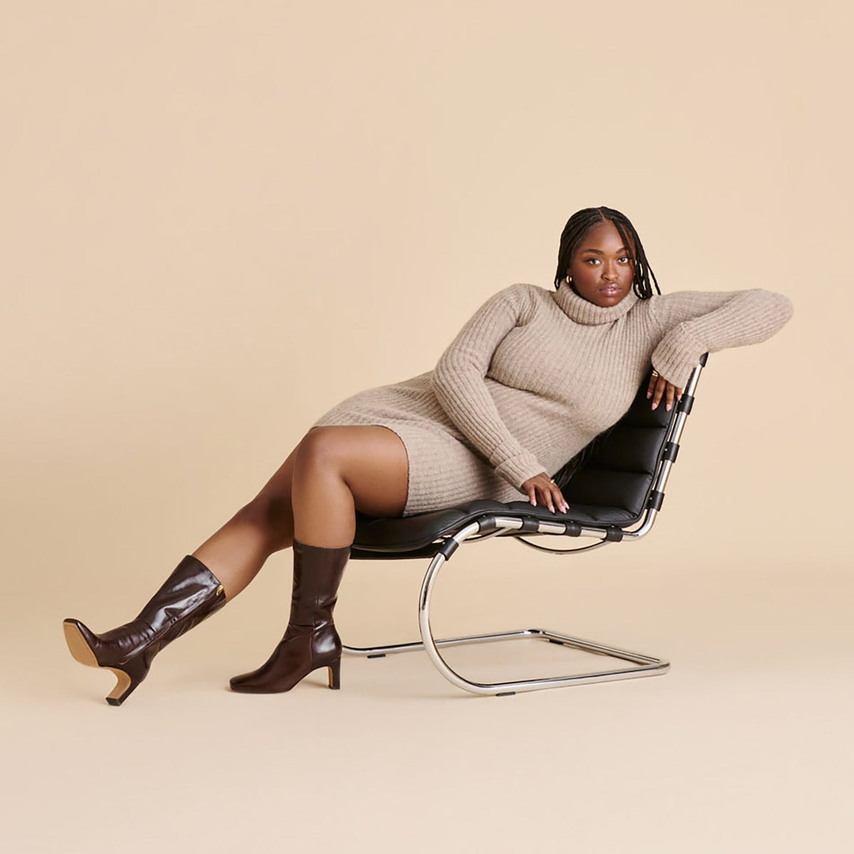 Riggs Wide Calf Chocolate Leather Boots | Dolce Vita