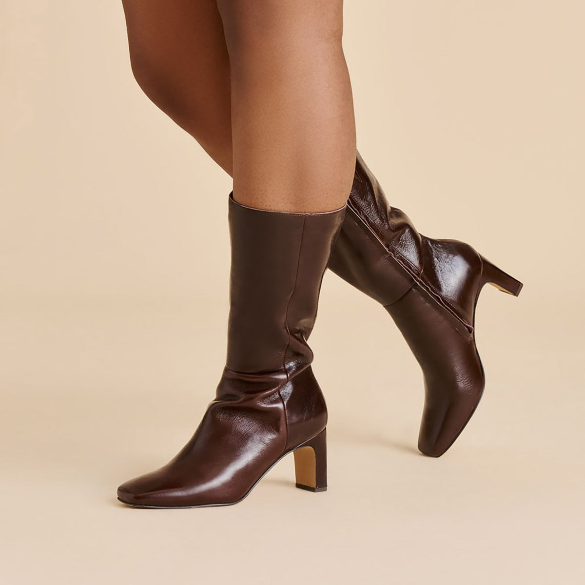 Riggs Wide Calf Chocolate Leather Boots | Dolce Vita