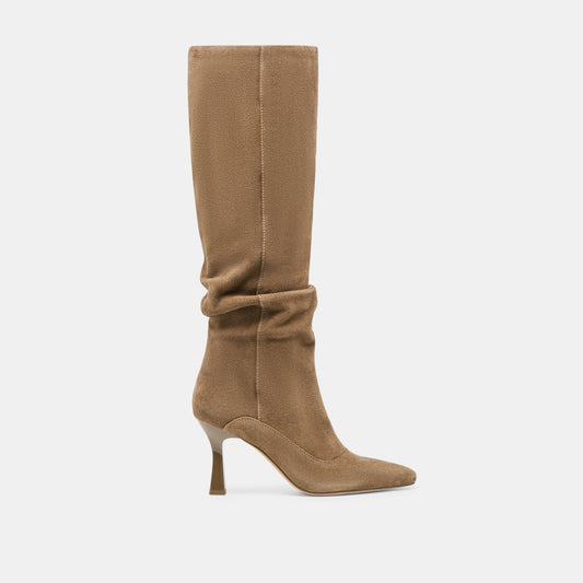 Lousa Olive Suede Wide Calf Boots | Dolce Vita
