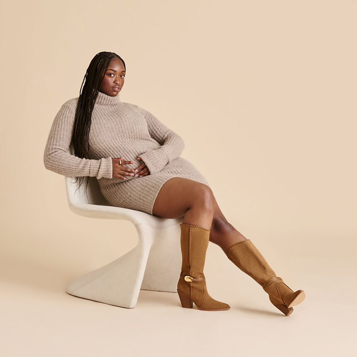 Jody Lt Brown Suede Wide Calf Boots | Dolce Vita
