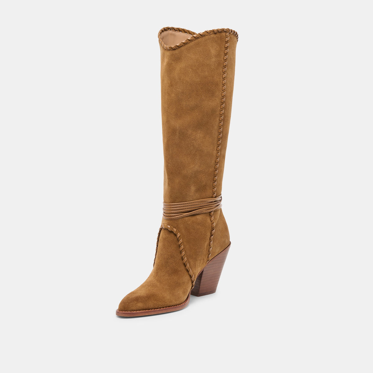 Jody Lt Brown Suede Wide Calf Boots | Dolce Vita