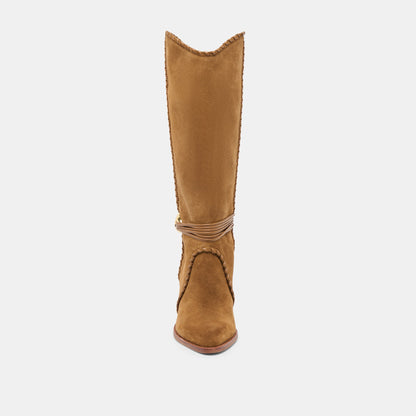Jody Lt Brown Suede Wide Calf Boots | Dolce Vita