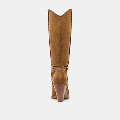 Jody Lt Brown Suede Wide Calf Boots | Dolce Vita