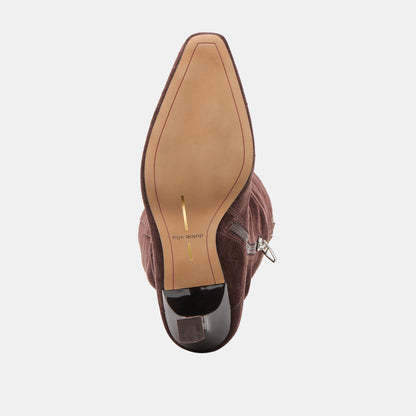Lousa Mahogany Suede Wide Calf Boots | Dolce Vita