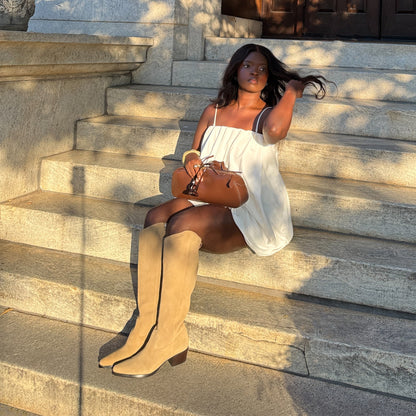 Virona H2O Waterproof Dk Taupe Suede Wide Calf Boots | Dolce Vita