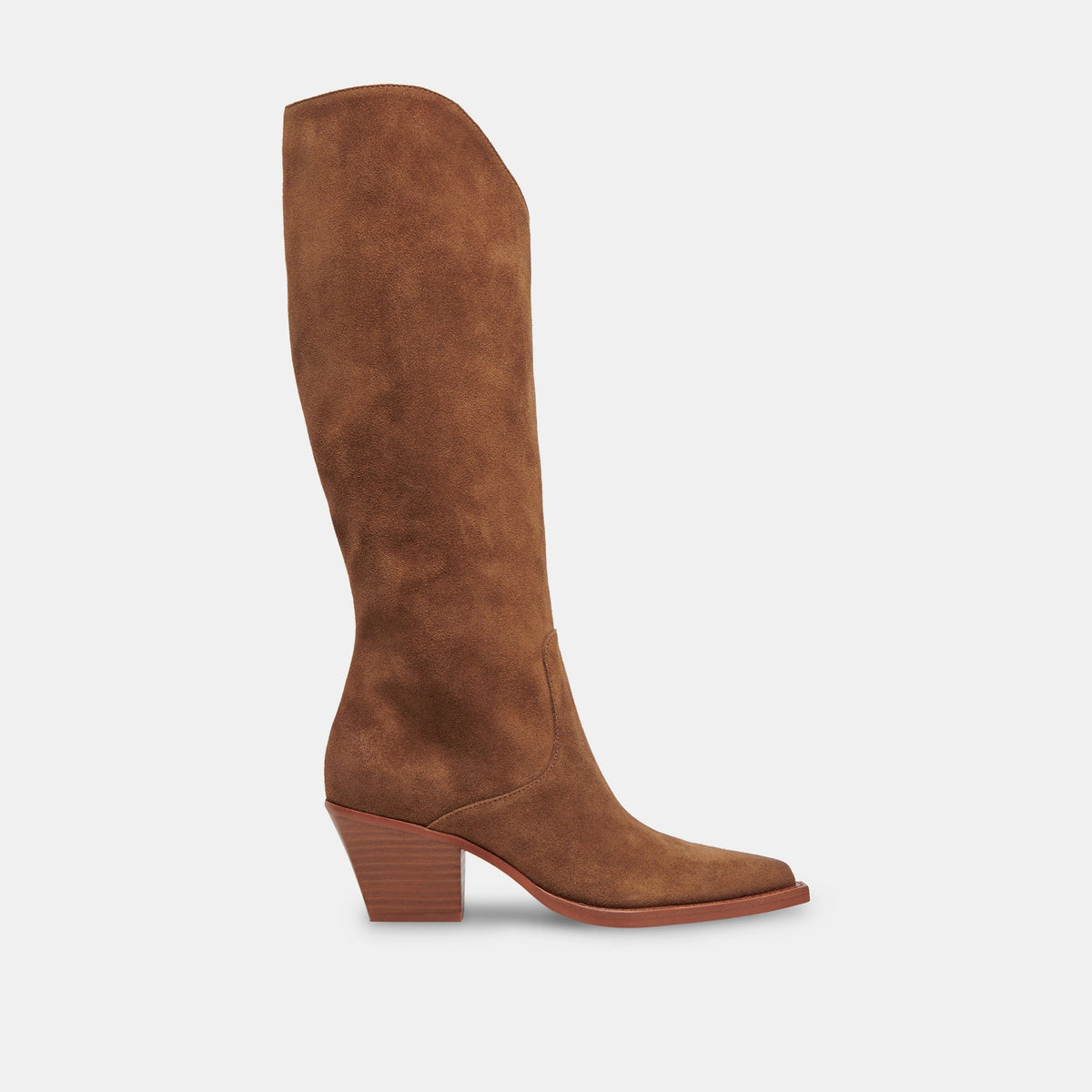 RAJ Wide Calf Boots Brown Suede | Women's Brown Suede Knee-High Boots
 – Dolce Vita | Dolce Vita