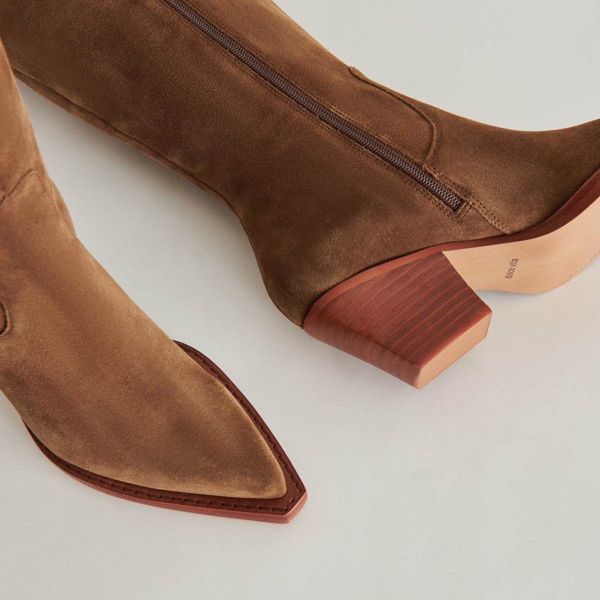 RAJ Wide Calf Boots Brown Suede | Women's Brown Suede Knee-High Boots
 – Dolce Vita | Dolce Vita