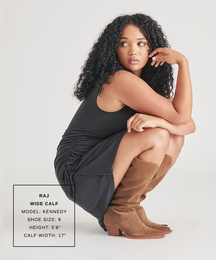 RAJ Wide Calf Boots Brown Suede | Women's Brown Suede Knee-High Boots
 – Dolce Vita | Dolce Vita