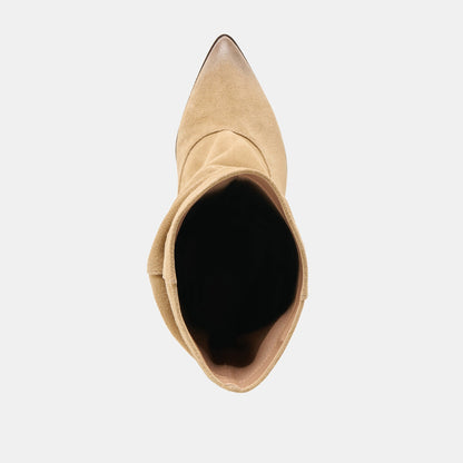 Talina Dk Taupe Suede Wide Calf Boots | Dolce Vita