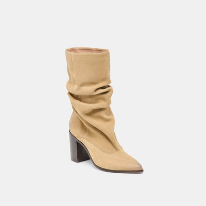 Talina Dk Taupe Suede Wide Calf Boots | Dolce Vita