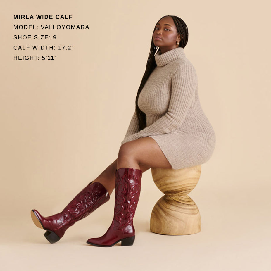 Mirla Oxblood Leather Wide Calf Boots | Dolce Vita