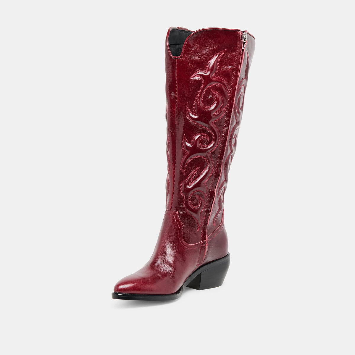 Mirla Oxblood Leather Wide Calf Boots | Dolce Vita