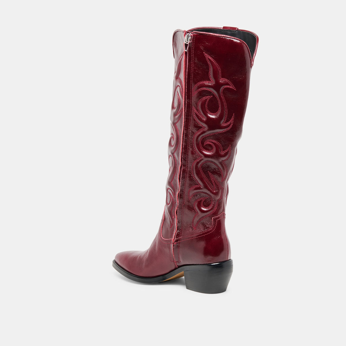 Mirla Oxblood Leather Wide Calf Boots | Dolce Vita