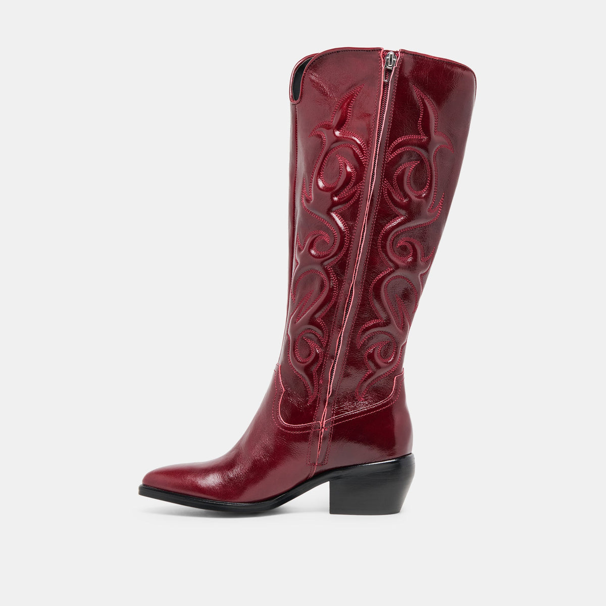 Mirla Oxblood Leather Wide Calf Boots | Dolce Vita