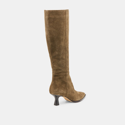 Auggie Olive Suede Wide Calf Boots | Dolce Vita