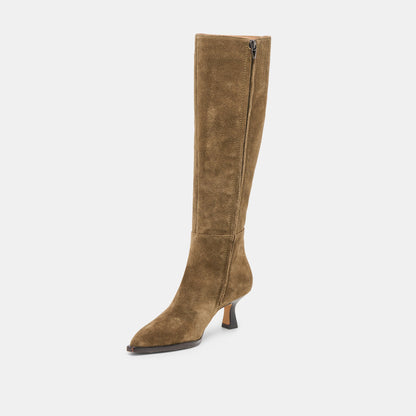 Auggie Olive Suede Wide Calf Boots | Dolce Vita