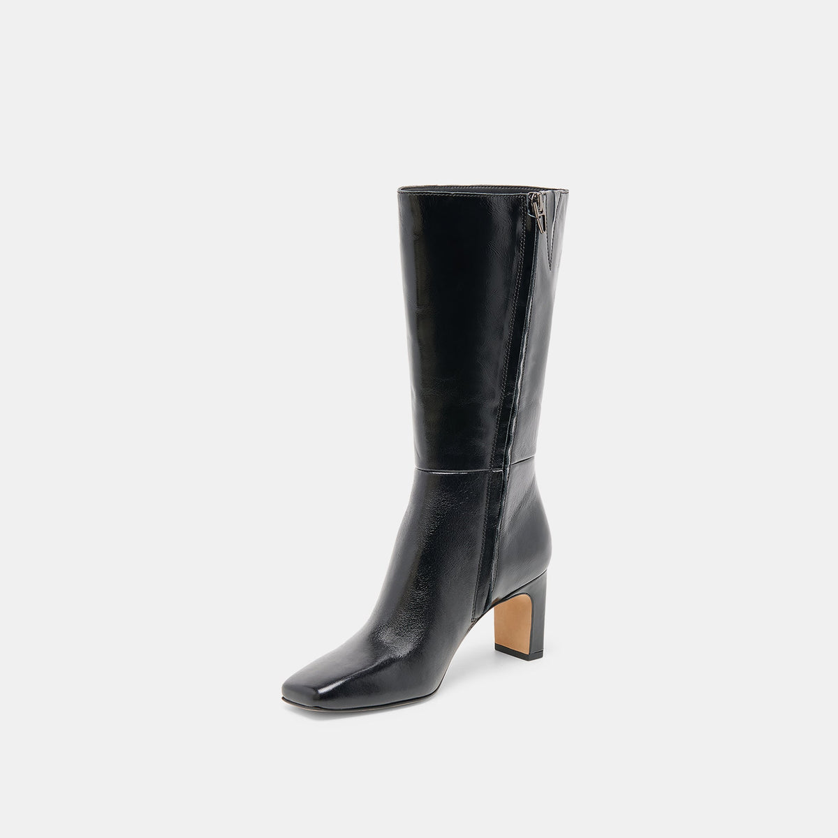 Riggs Wide Calf Black Leather Boots | Dolce Vita