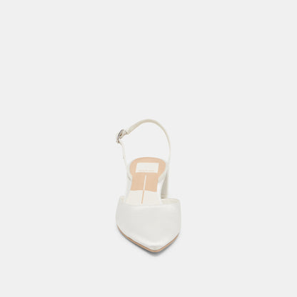 Carel Off White Satin Heels | Dolce Vita