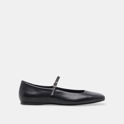 Reyes Black Leather Ballet Flats | Dolce Vita