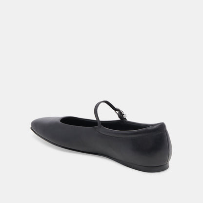 Reyes Black Leather Ballet Flats | Dolce Vita