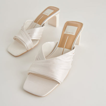 CARLAN HEELS OFF WHITE SILK
 – Dolce Vita | Dolce Vita