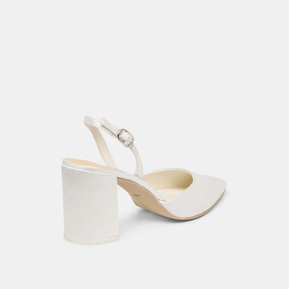 Carel True White Satin High Heels | Dolce Vita