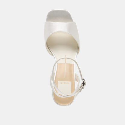Felica White Satin Heels | Dolce Vita