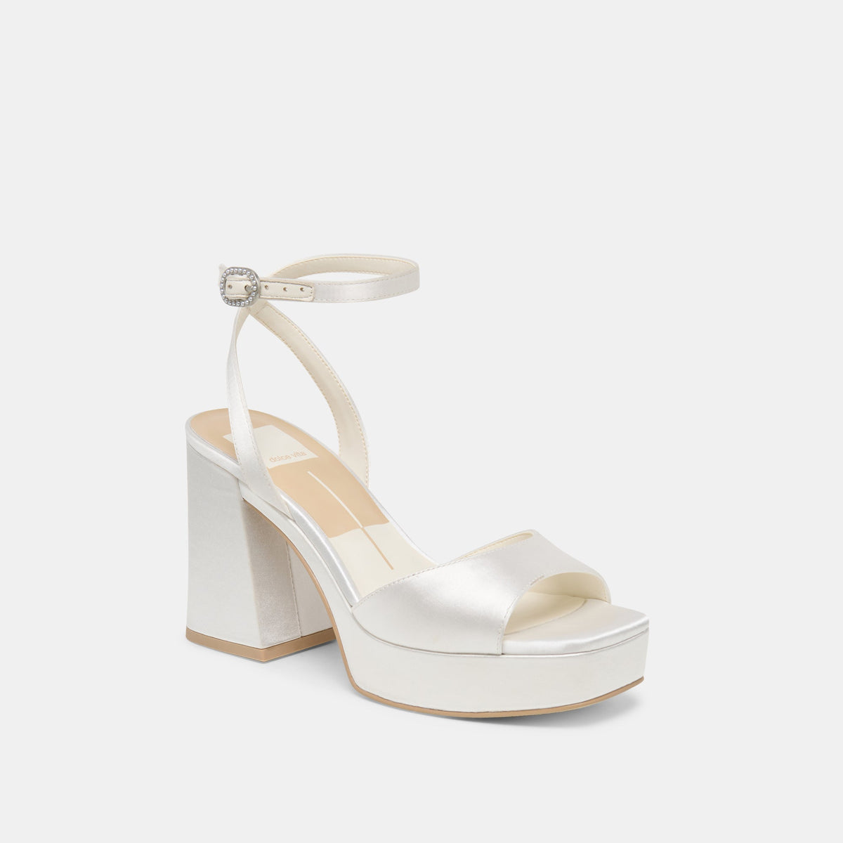Felica White Satin Heels | Dolce Vita