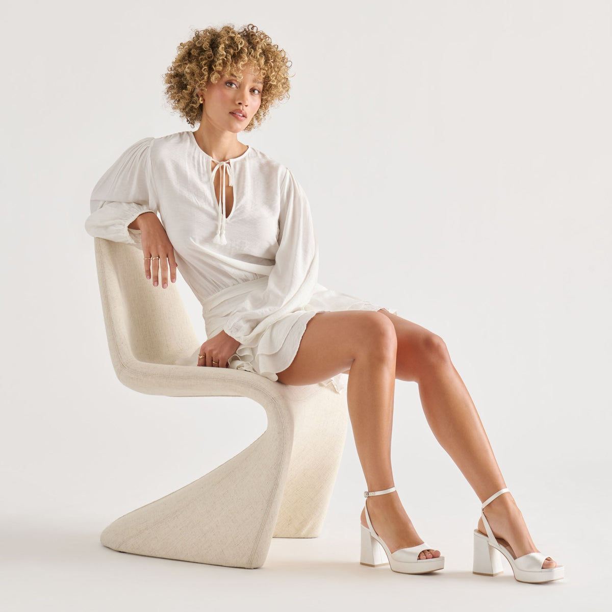Felica White Satin Heels | Dolce Vita