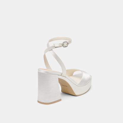 Felica White Satin Heels | Dolce Vita