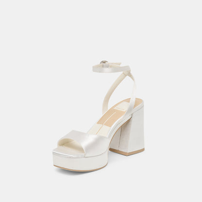 Felica White Satin Heels | Dolce Vita