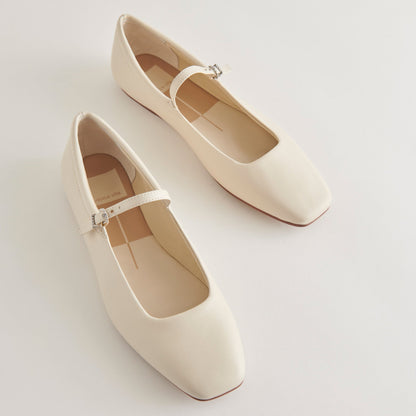 Reyes Ivory Leather Ballet Flats | Dolce Vita