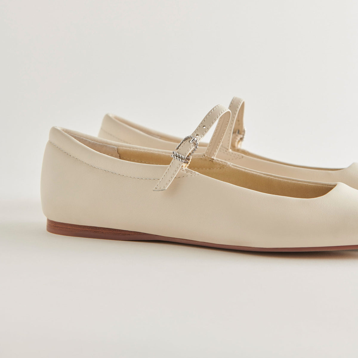 Reyes Ivory Leather Ballet Flats | Dolce Vita