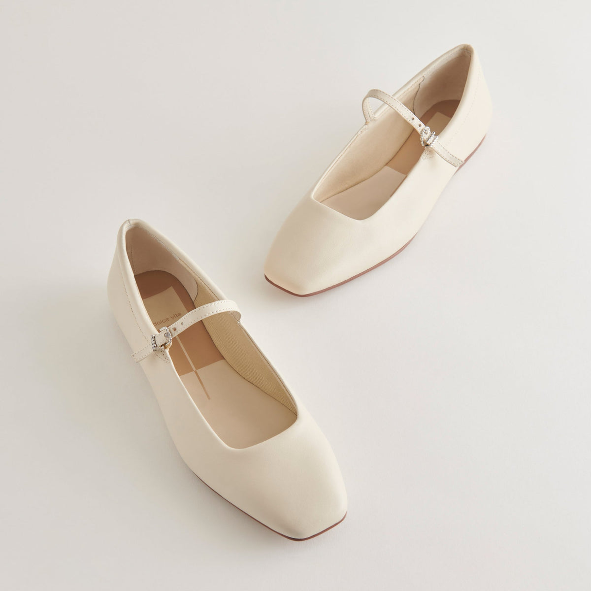 Reyes Ivory Leather Ballet Flats | Dolce Vita