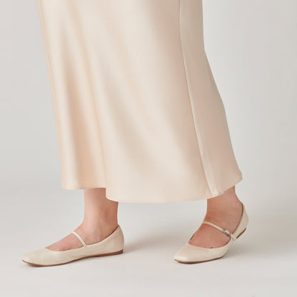 Reyes Ivory Leather Ballet Flats | Dolce Vita