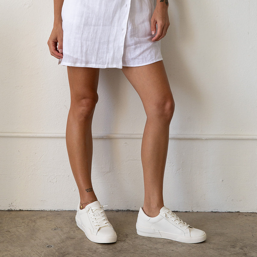 Zina 306 Sneakers White Recycled Leather | White Leather Sneakers
 – Dolce Vita | Dolce Vita
