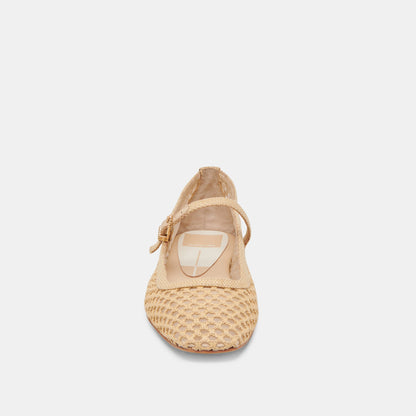 Reyes Lt Natural Woven Raffia Ballet Flats | Dolce Vita