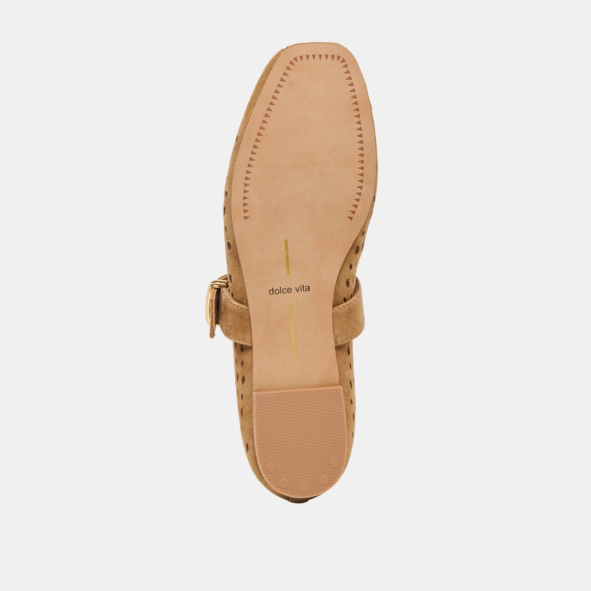 Mikel Lt Brown Perforated Suede Ballet Flats | Dolce Vita