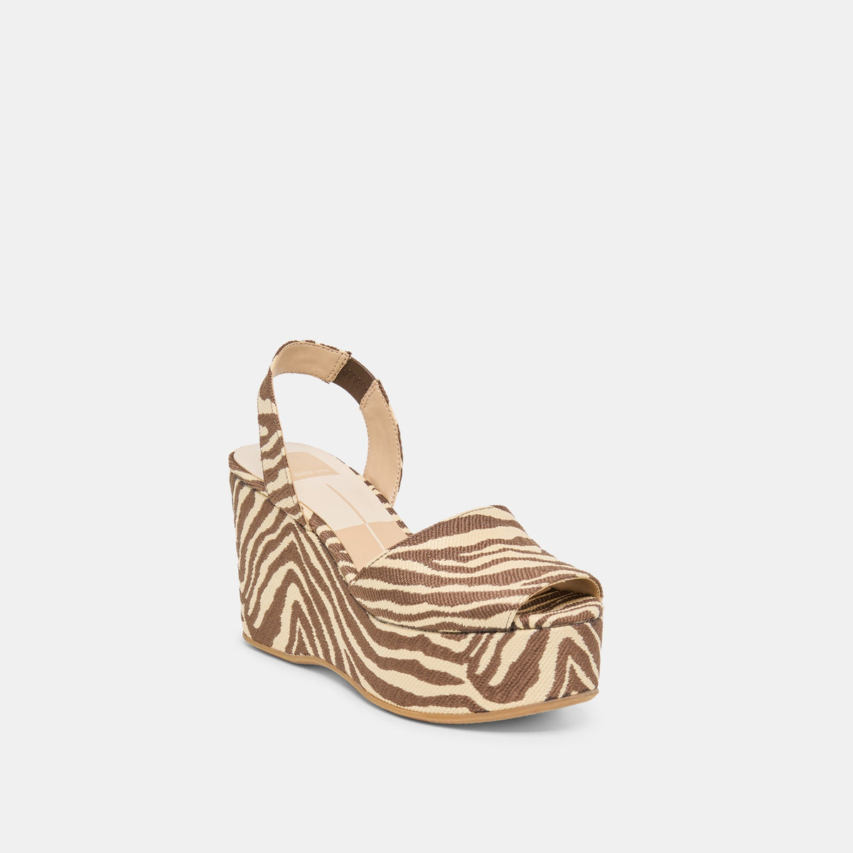 Akera Beige Zebra Raffia Wedges | Dolce Vita