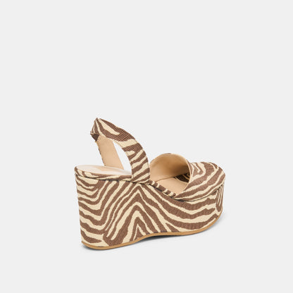 Akera Beige Zebra Raffia Wedges | Dolce Vita
