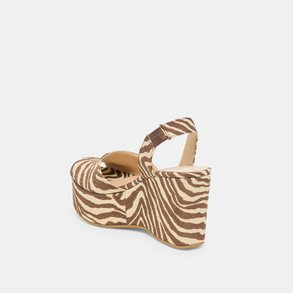 Akera Beige Zebra Raffia Wedges | Dolce Vita