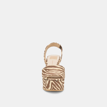 Akera Beige Zebra Raffia Wedges | Dolce Vita