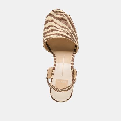 Akera Beige Zebra Raffia Wedges | Dolce Vita