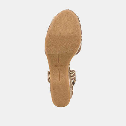 Akera Beige Zebra Raffia Wedges | Dolce Vita